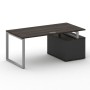 Шифт SK.SRT-180.P-L (Дуб мали/Антрацит/металл серый) Стол руководителя с опорной тумбой, левый