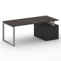 Шифт SK.SRT-200.P-L (Дуб мали/Антрацит/металл серый) Стол руководителя с опорной тумбой, левый