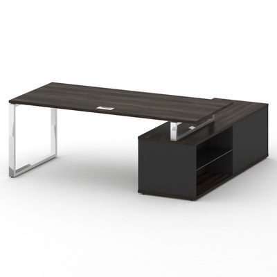 Шифт SK.SRG-200-L (Дуб мали/Антрацит) Стол руководителя с опорной греденцией, левый