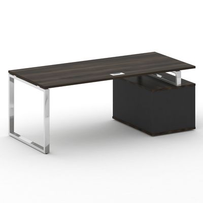 Шифт SK.SRT-200-L (Дуб мали/Антрацит) Стол руководителя с опорной тумбой, левый