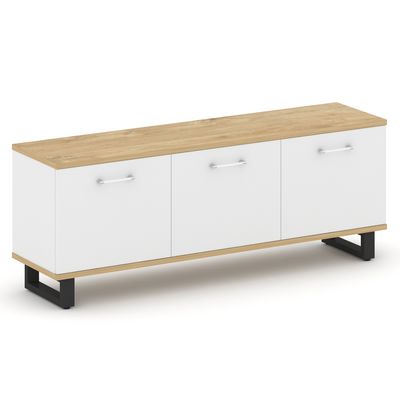 Шифт SK.GR-B.P (Тиквуд светлый/Белый бриллиант/металл антрацит) Греденция большая