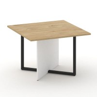 Шифт SK.SP-KV-110-1.P (Тиквуд светлый/Белый бриллиант/металл антрацит) Стол переговорный, квадратный