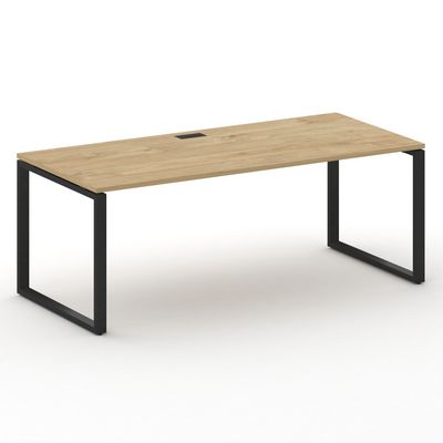 Шифт SK.SR-200.P (Тиквуд светлый/металл антрацит) Стол руководителя прямой без тумбы