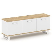 Шифт SK.GR-B.P (Тиквуд светлый/Белый бриллиант/металл белый) Греденция большая