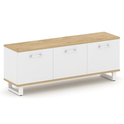 Шифт SK.GR-B.P (Тиквуд светлый/Белый бриллиант/металл белый) Греденция большая