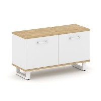 Шифт SK.GR-M.P (Тиквуд светлый/Белый бриллиант/металл белый) Греденция малая