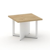 Шифт SK.SG-KV-60.P (Тиквуд светлый/Белый бриллиант/металл белый) Стол журнальный, квадратный