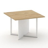 Шифт SK.SP-KV-110-1.P (Тиквуд светлый/Белый бриллиант/металл белый) Стол переговорный, квадратный