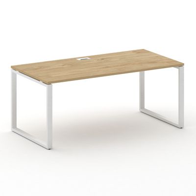 Шифт SK.SR-180.P (Тиквуд светлый/металл белый) Стол руководителя прямой без тумбы