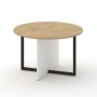 Шифт SK.SP-KR-120.P (Тиквуд светлый/Белый бриллиант/металл черный) Стол переговорный, круглый