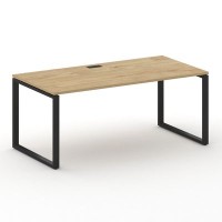 Шифт SK.SR-180.P (Тиквуд светлый/металл черный) Стол руководителя прямой без тумбы