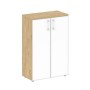Shift SK.ST-2.4R white (Тиквуд светлый) Шкаф средний широкий, 2 средних фасада стекло лакобель белый в раме