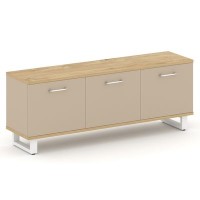 Шифт SK.GR-B.P (Тиквуд светлый/Капучино/металл белый) Греденция большая