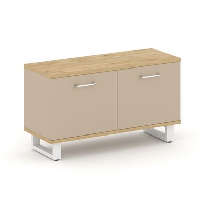 Шифт SK.GR-M.P (Тиквуд светлый/Капучино/металл белый) Греденция малая