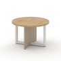 Шифт SK.SG-KR-70.P (Тиквуд светлый/Капучино/металл белый) Стол журнальный, круглый