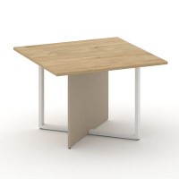 Шифт SK.SP-KV-110-1.P (Тиквуд светлый/Капучино/металл белый) Стол переговорный, квадратный
