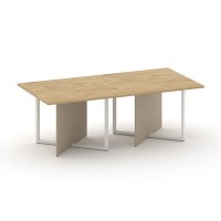 Шифт SK.SP-KV-110-2.P (Тиквуд светлый/Капучино/металл белый) Стол переговорный, двойной, прямоугольный