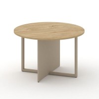 Шифт SK.SP-KR-120.P (Тиквуд светлый/Капучино/металл капучино) Стол переговорный, круглый