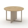 Шифт SK.SP-KR-120.P (Тиквуд светлый/Капучино/металл капучино) Стол переговорный, круглый