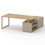 Шифт SK.SRG-200.P-L (Тиквуд светлый/Капучино/металл капучино) Стол руководителя с опорной греденцией, левый