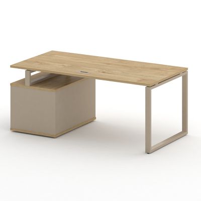 Шифт SK.SRT-180.P-R (Тиквуд светлый/Капучино/металл капучино) Стол руководителя с опорной тумбой, правый