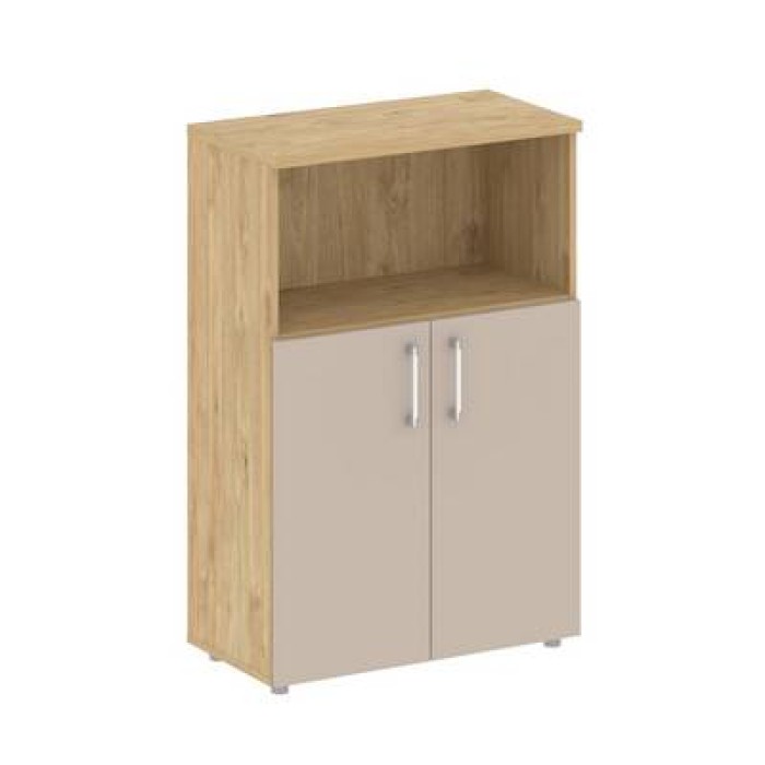 SK.ST-2.1 (Тиквуд светлый/Капучино) Шкаф средний широкий, 2 низких фасада ЛДСП