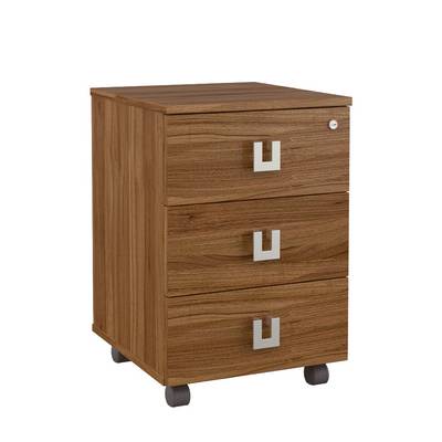 Solid SOL29730303 (Орех) Тумба подкатная с 3 ящиками