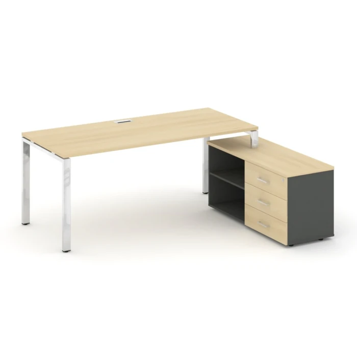 M-SN-6P.SRG-015.M(R) (Акация лорка/Антрацит) Стол письменный с греденцией правой