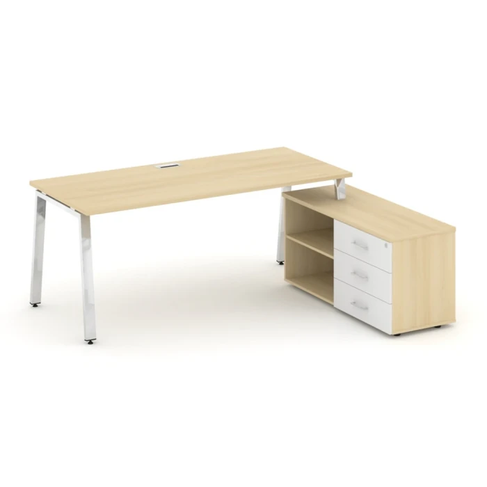 M-SN-6A.SRG-013.M(R) (Акация лорка/Белый) Стол письменный с греденцией правой