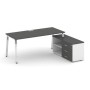 Style Project Direct Lux M-SN-6A.SRG-026.M(R) (Антрацит/Белый) Стол письменный с греденцией правой