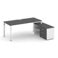 Style Project Direct Lux M-SN-6P.SRG-014.M(R) (Антрацит/Белый) Стол письменный с греденцией правой