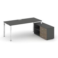 Style Project Direct Lux M-SN-6P.SRG-016.M(R) (Антрацит/Вяз благородный) Стол письменный с греденцией правой