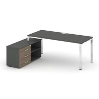 Style Project Direct Lux M-SN-6P.SRG-025.M(L) (Антрацит/Вяз благородный) Стол письменный с греденцией левой