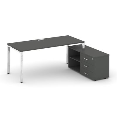 Style Project Direct Lux M-SN-6P.SRG-024.M(R) (Антрацит) Стол письменный с греденцией правой