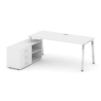 Style Project Direct Lux M-SN-6A.SRG-015.M(L) (Белый) Стол письменный с греденцией левой