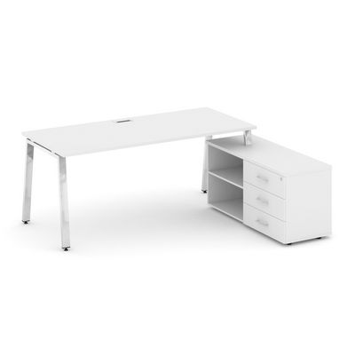 Style Project Direct Lux M-SN-6A.SRG-026.M(R) (Белый) Стол письменный с греденцией правой