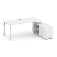 Style Project Direct Lux M-SN-6P.SRG-014.M(R) (Белый) Стол письменный с греденцией правой