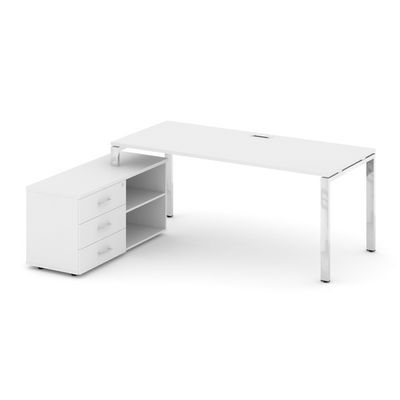 Style Project Direct Lux M-SN-6P.SRG-025.M(L) (Белый) Стол письменный с греденцией левой