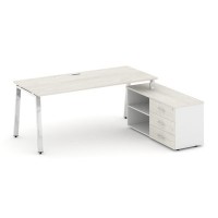 Style Project Direct Lux M-SN-6A.SRG-025.M(R) (Дуб наварра/Белый) Стол письменный с греденцией правой