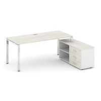 Style Project Direct Lux M-SN-6P.SRG-024.M(R) (Дуб наварра/Белый) Стол письменный с греденцией правой