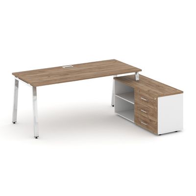 Style Project Direct Lux M-SN-6A.SRG-015.M(R) (Дуб табак/Белый) Стол письменный с греденцией правой