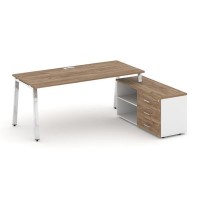 Style Project Direct Lux M-SN-6A.SRG-023.M(R) (Дуб табак/Белый) Стол письменный с греденцией правой