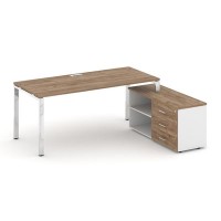 Style Project Direct Lux M-SN-6P.SRG-023.M(R) (Дуб табак/Белый) Стол письменный с греденцией правой