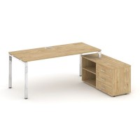 Style Project Direct Lux M-SN-6P.SRG-024.M(R) (Тиквуд светлый) Стол письменный с греденцией правой