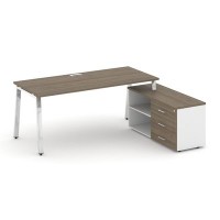 Style Project Direct Lux M-SN-6A.SRG-015.M(R) (Вяз благородный/Белый) Стол письменный с греденцией правой