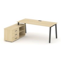 Style Project Direct SN-6A.SRG-015.M(L) (Акация лорка/металл Антрацит) Стол письменный с греденцией левой