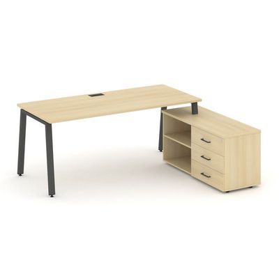 Style Project Direct SN-6A.SRG-023.M(R) (Акация лорка/металл Антрацит) Стол письменный с греденцией правой