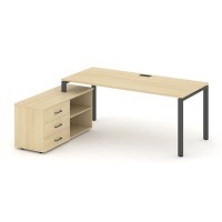 Style Project Direct SN-6P.SRG-015.M(L) (Акация лорка/металл Антрацит) Стол письменный с греденцией левой