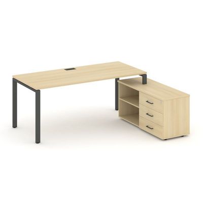 Style Project Direct SN-6P.SRG-016.M(R) (Акация лорка/металл Антрацит) Стол письменный с греденцией правой