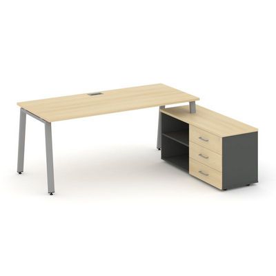 Style Project Direct SN-6A.SRG-024.M(R) (Акация лорка/Антрацит/металл Серый) Стол письменный с греденцией правой